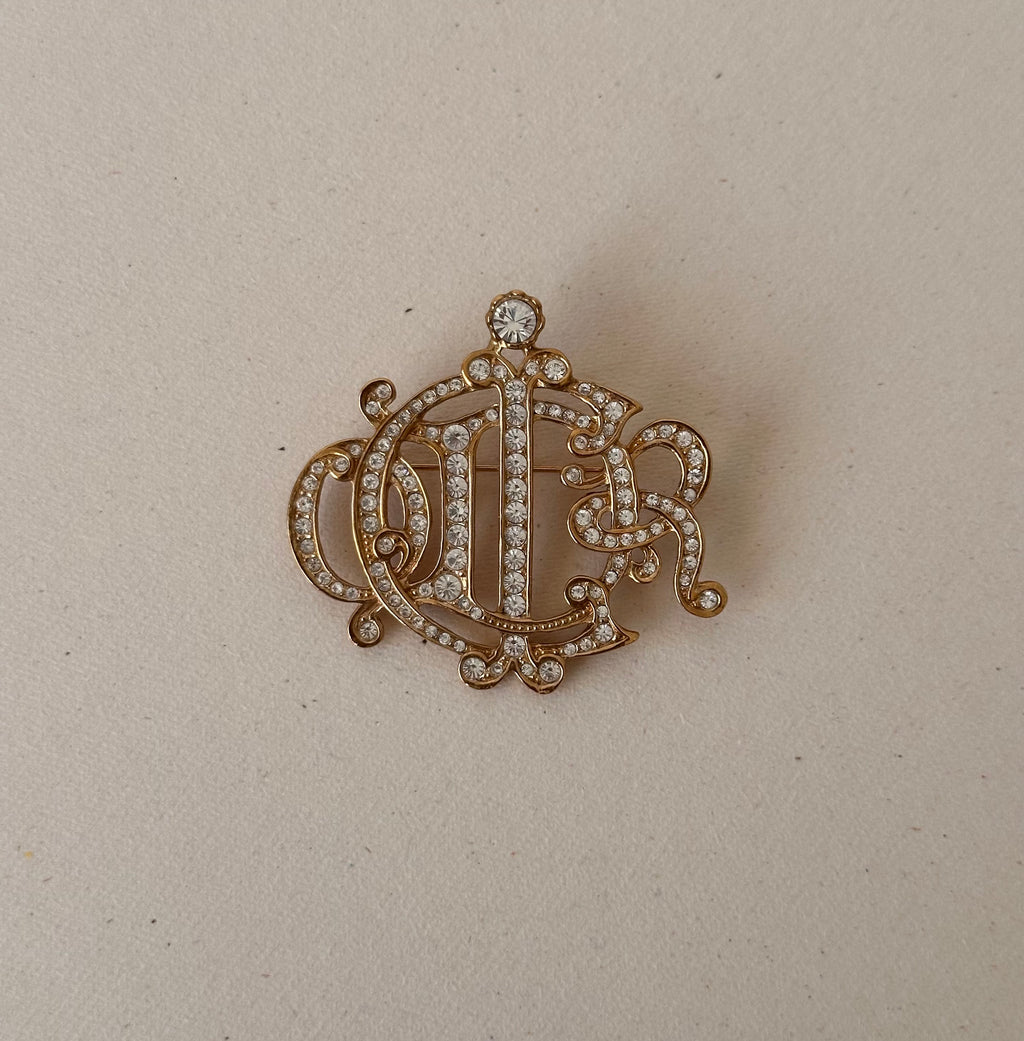 Broche Christian Dior - Logo CD Baroque