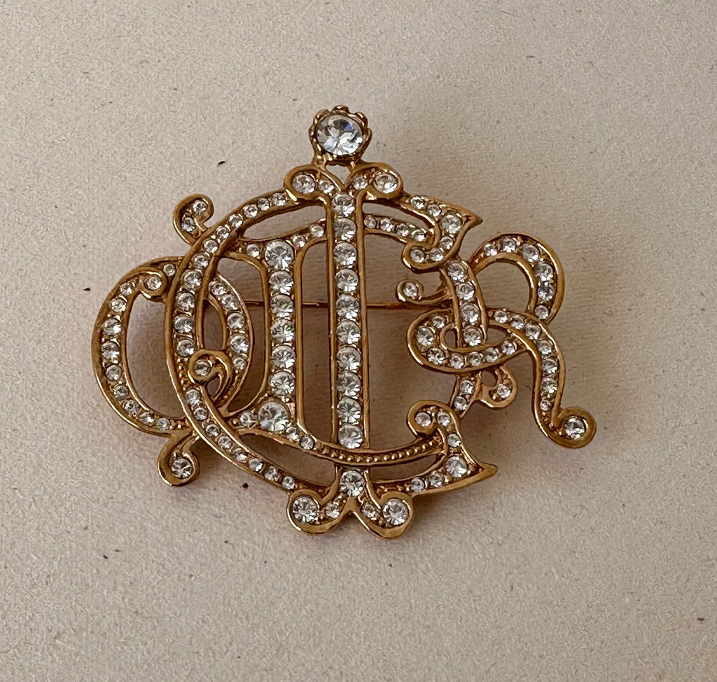 Broche Christian Dior - Logo CD Baroque