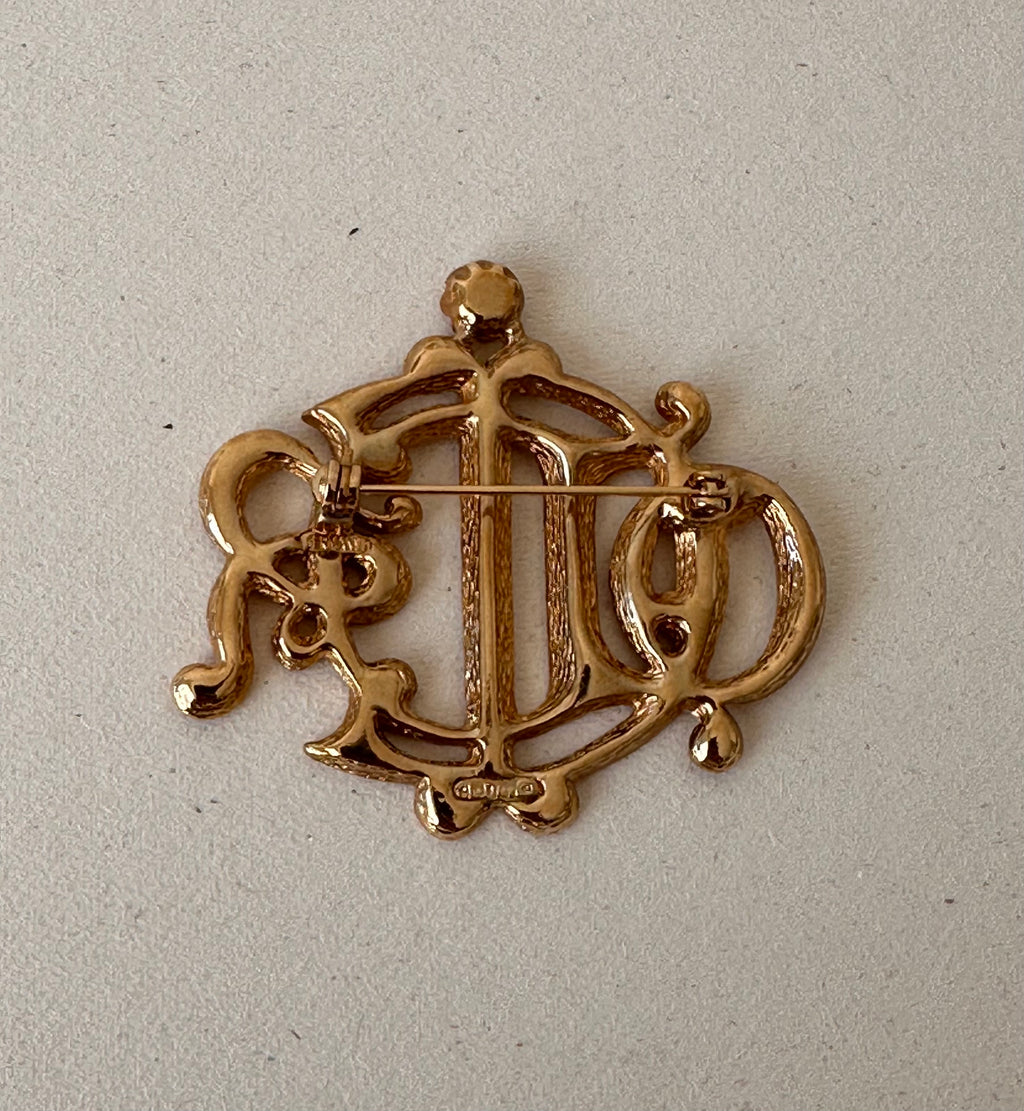 Broche Christian Dior - Logo CD Baroque