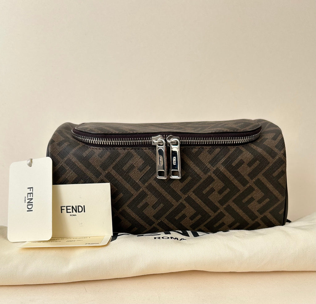 Trousse de toilette Fendi - Toile FF Zucca Marron